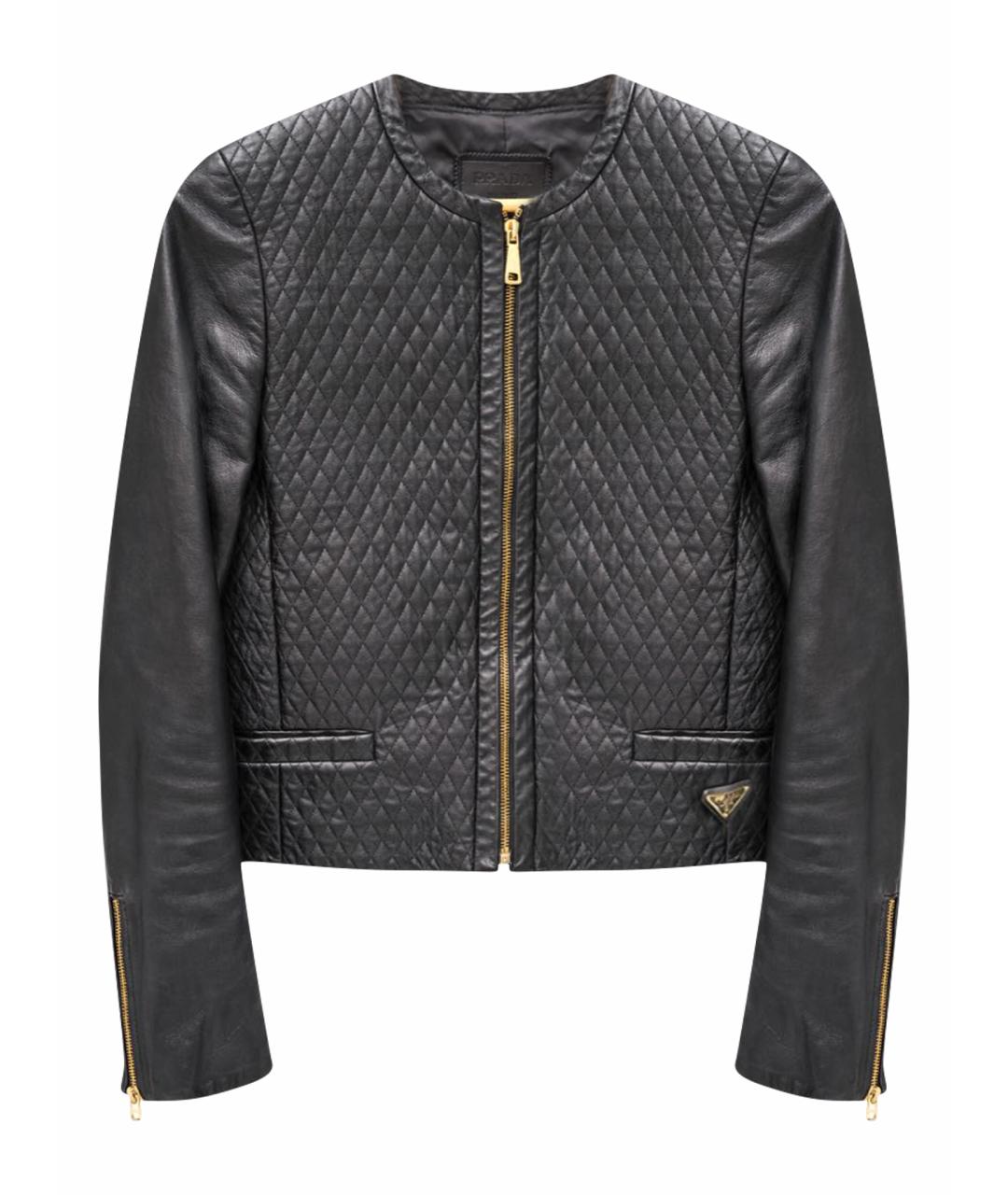PRADA Черная кожаная куртка, фото 1