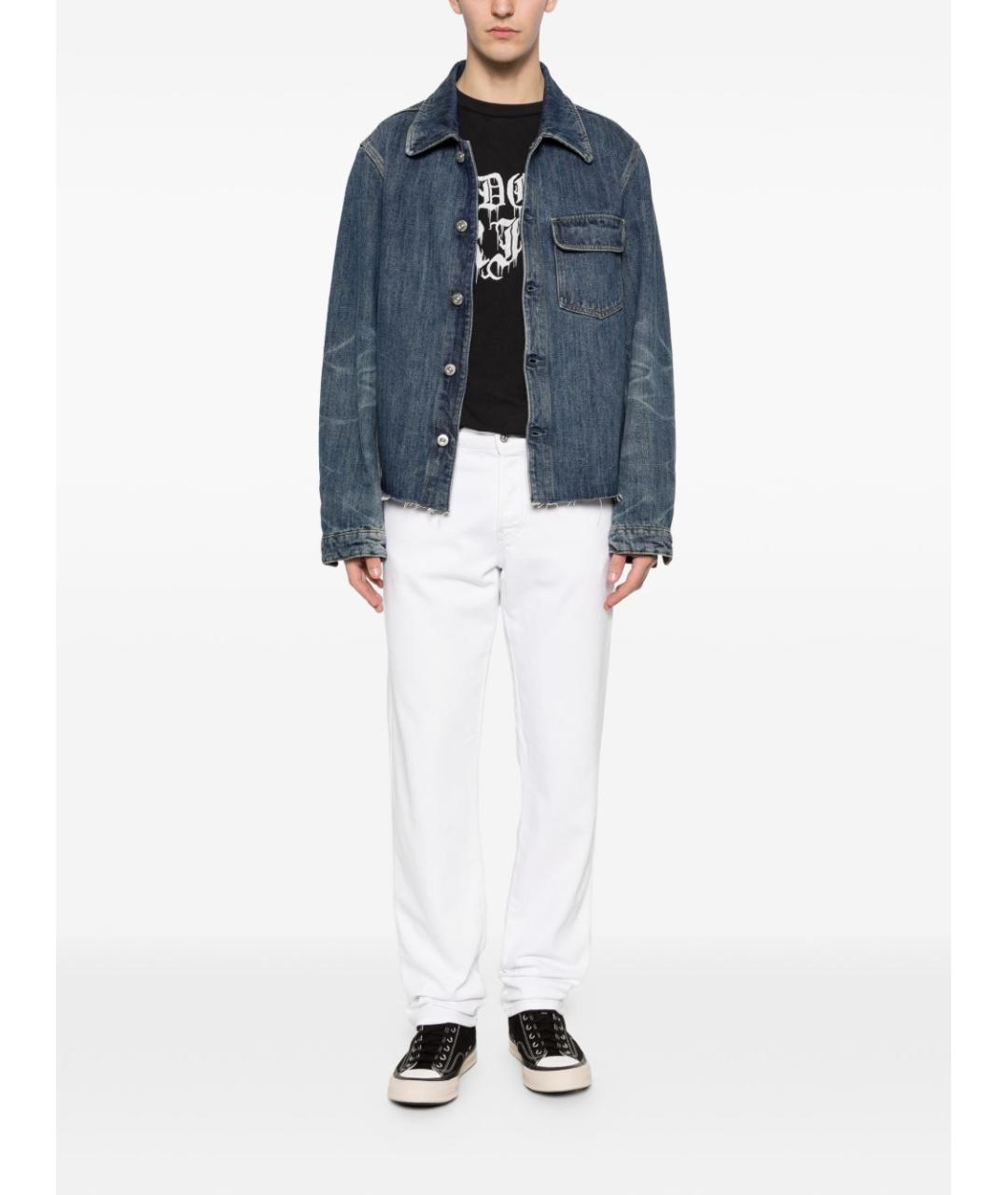 DIESEL Белые хлопковые прямые джинсы, фото 5