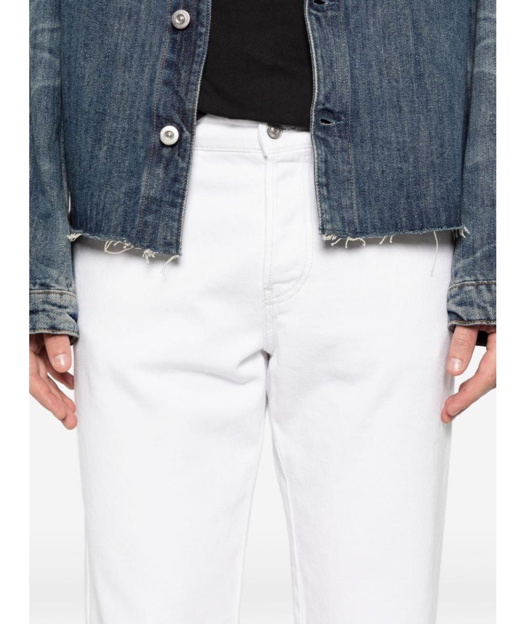 DIESEL Белые хлопковые прямые джинсы, фото 2
