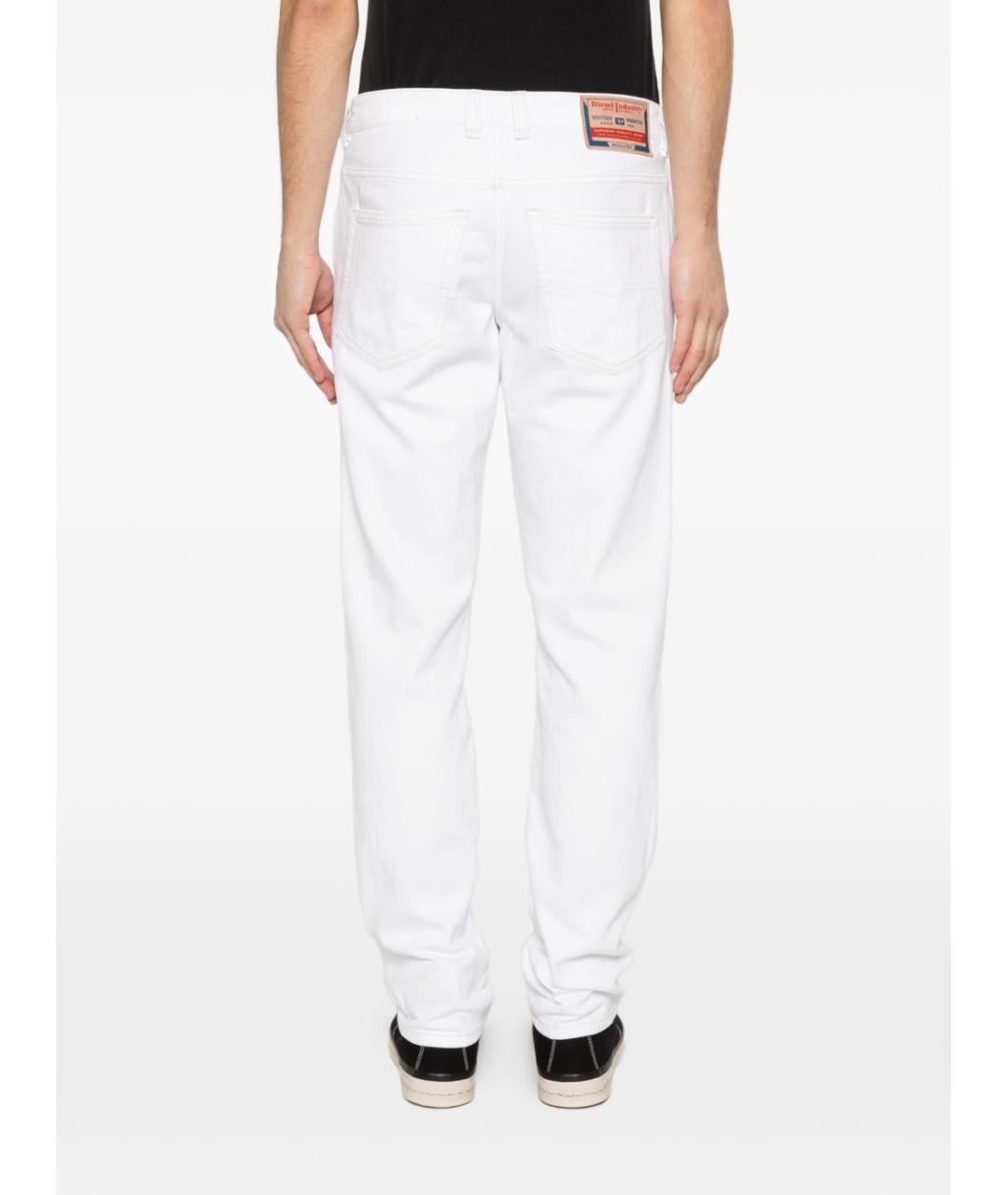 DIESEL Белые хлопковые прямые джинсы, фото 4
