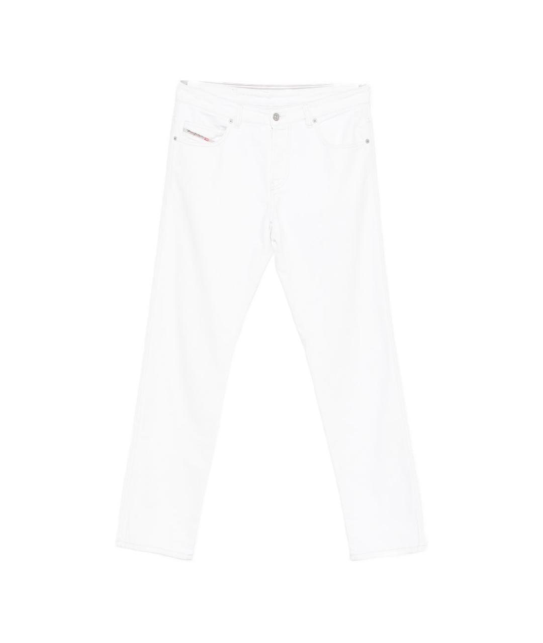 DIESEL Белые хлопковые прямые джинсы, фото 1