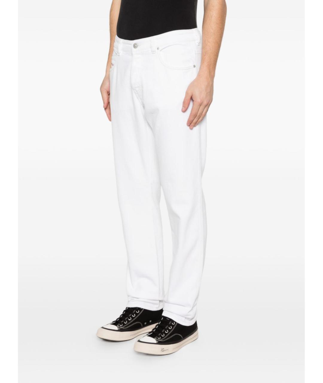 DIESEL Белые хлопковые прямые джинсы, фото 3