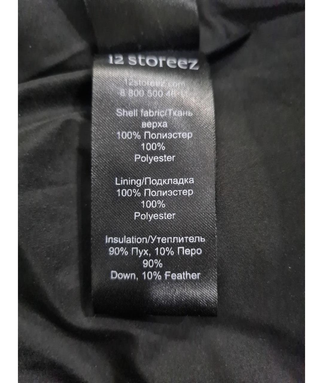 12 STOREEZ Черный полиэстеровый пуховик, фото 3