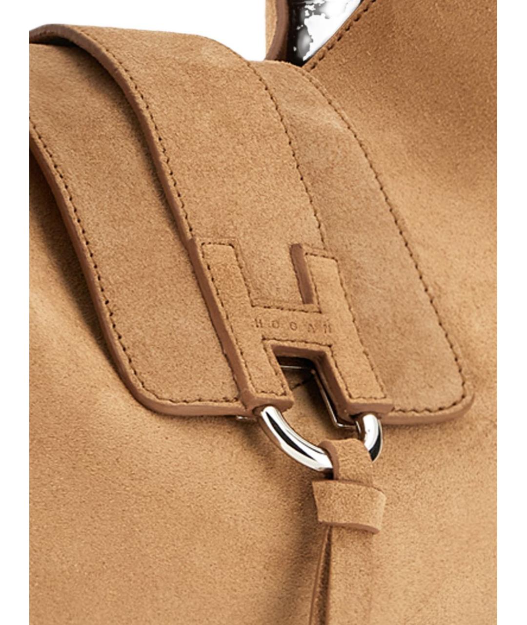 HOGAN Бежевая замшевая сумка через плечо, фото 5