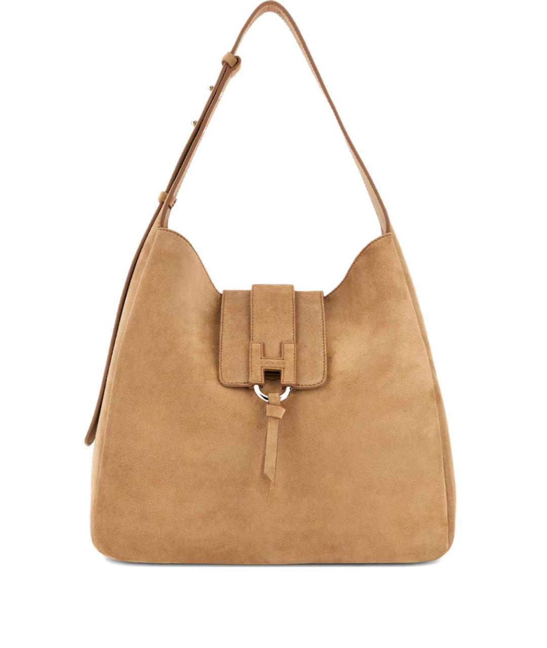 HOGAN Бежевая замшевая сумка через плечо, фото 1
