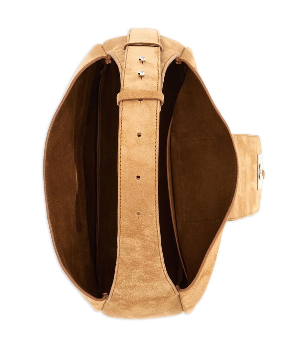 HOGAN Бежевая замшевая сумка через плечо, фото 4