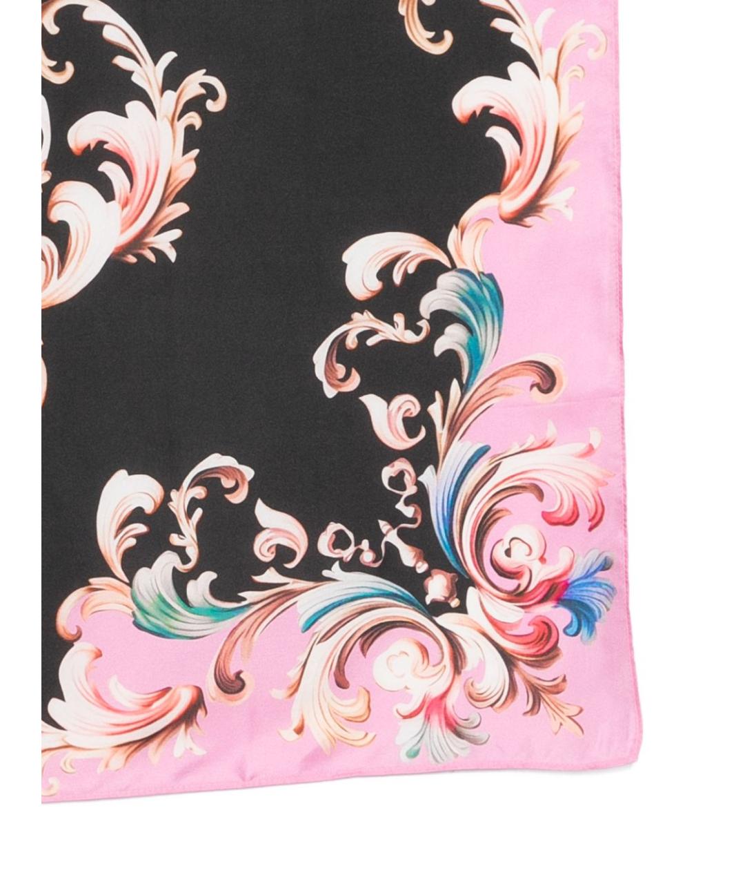 VERSACE JEANS COUTURE Черный шелковый шарф, фото 3