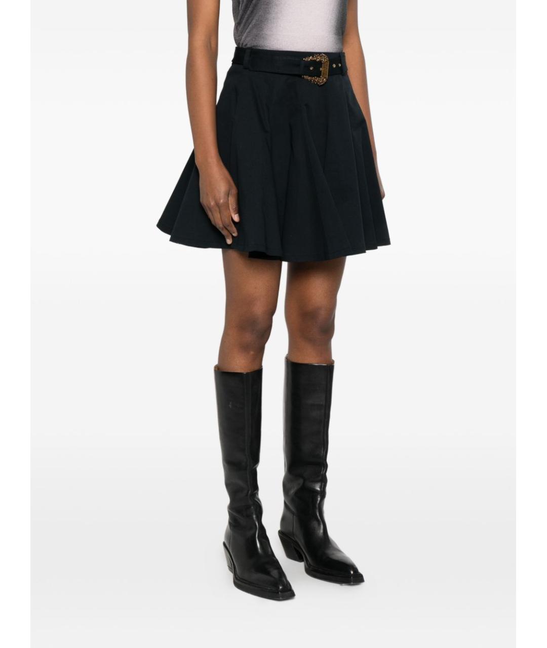 VERSACE JEANS COUTURE Черная хлопковая юбка мини, фото 4