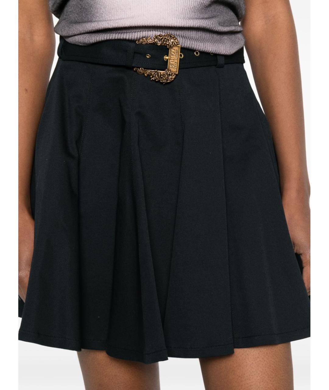 VERSACE JEANS COUTURE Черная хлопковая юбка мини, фото 2