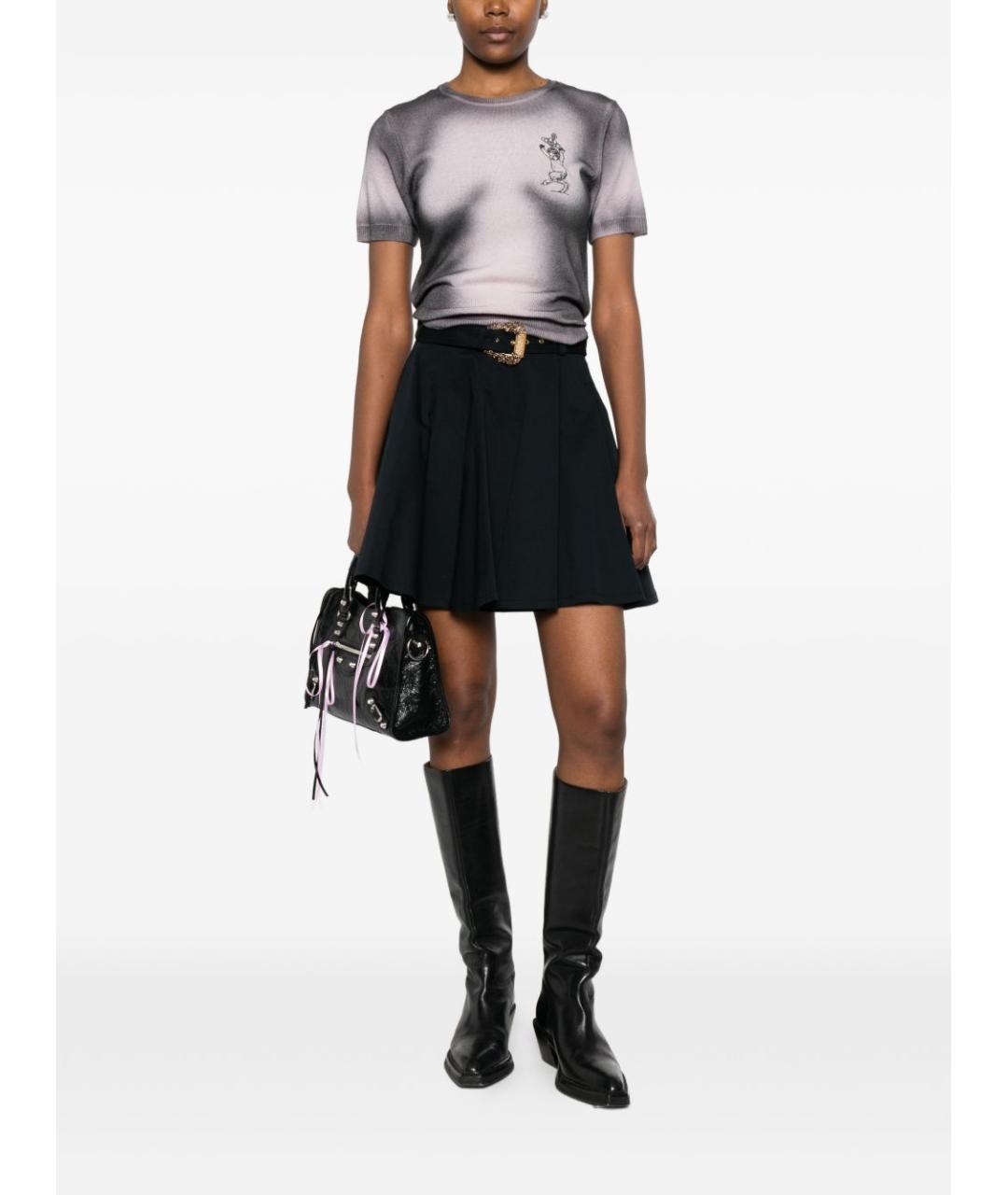 VERSACE JEANS COUTURE Черная хлопковая юбка мини, фото 5