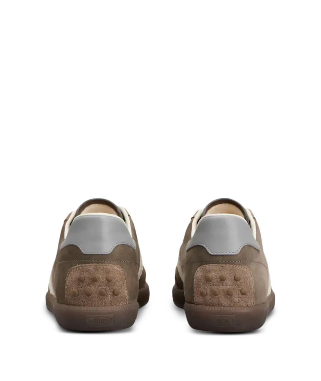 TOD'S Серые кожаные низкие кроссовки / кеды, фото 4