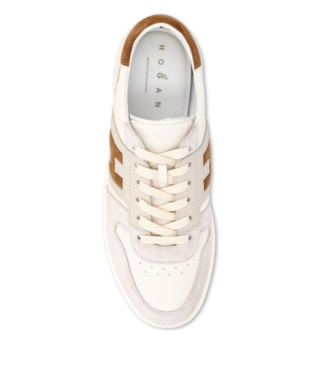 HOGAN Бежевые замшевые низкие кроссовки / кеды, фото 2