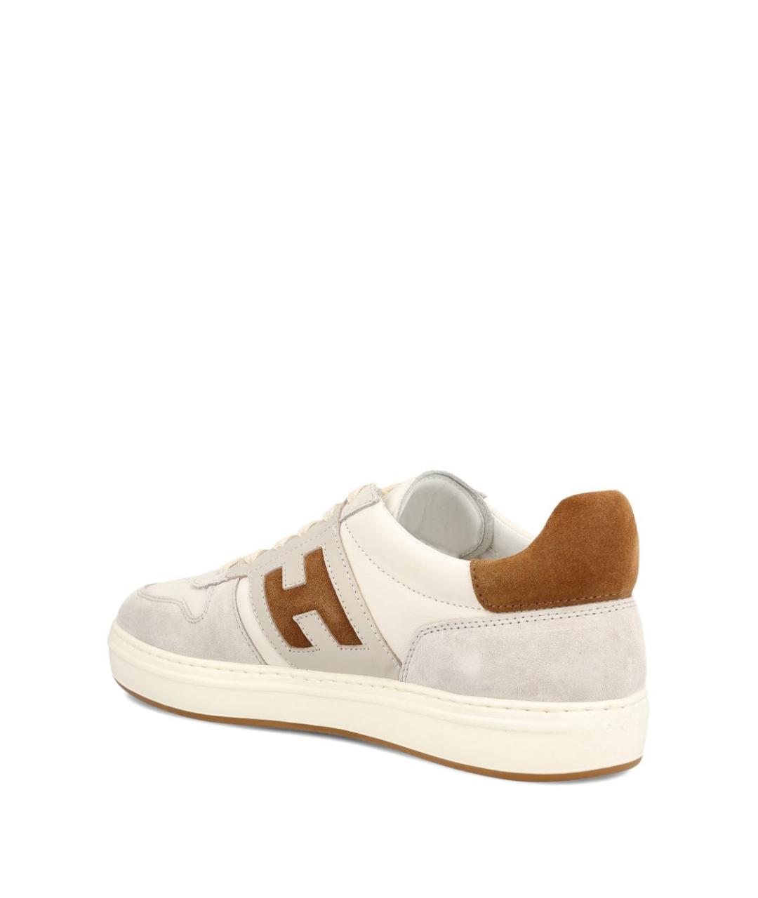 HOGAN Бежевые замшевые низкие кроссовки / кеды, фото 4