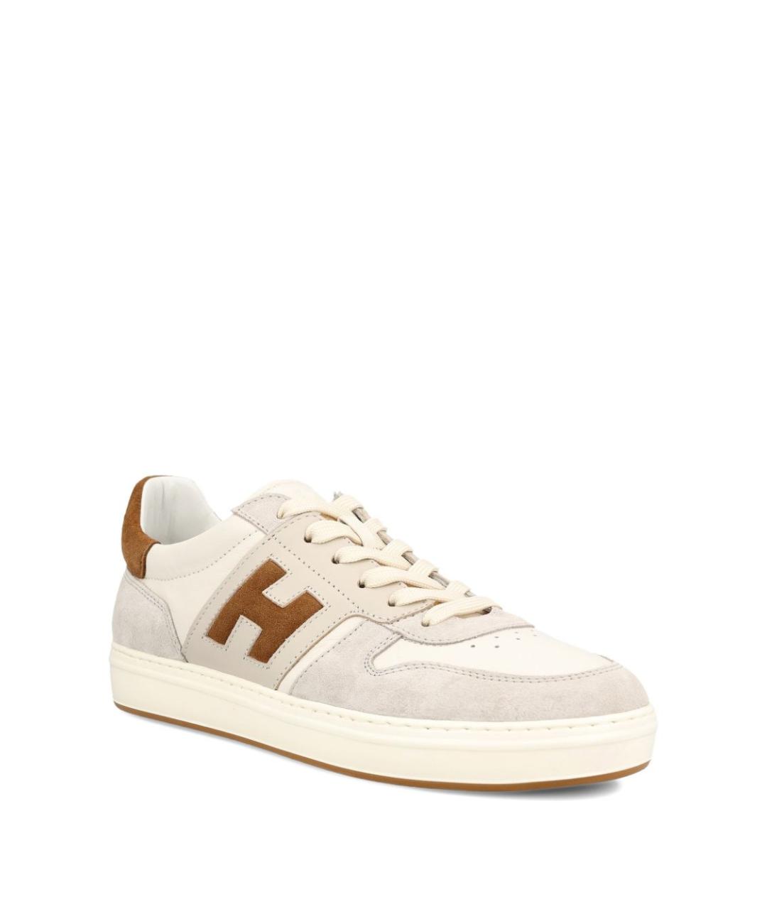 HOGAN Бежевые замшевые низкие кроссовки / кеды, фото 3