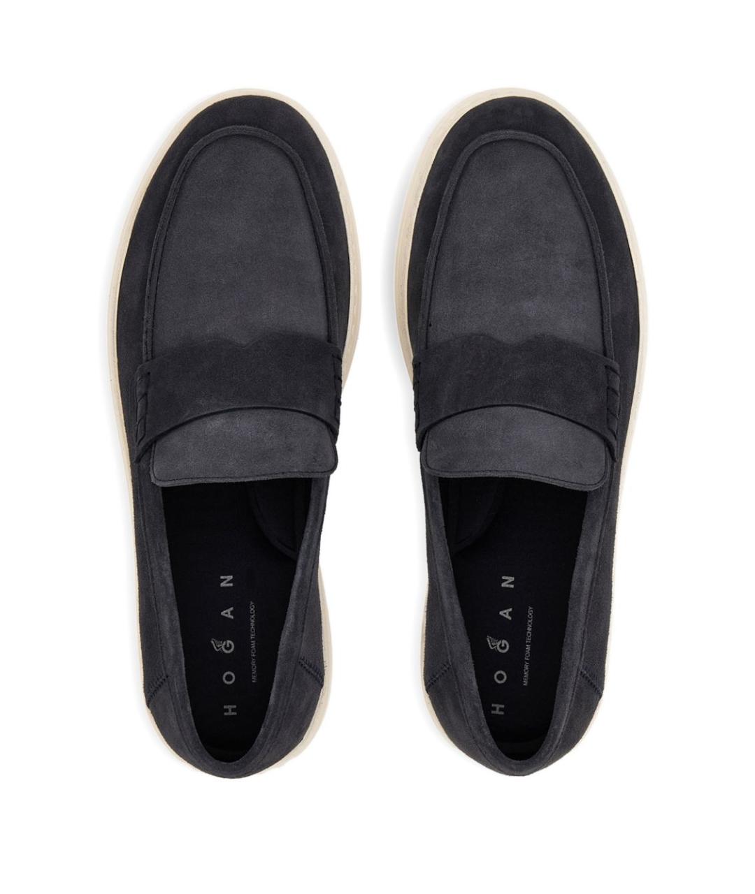 HOGAN Темно-синие замшевые лоферы, фото 4