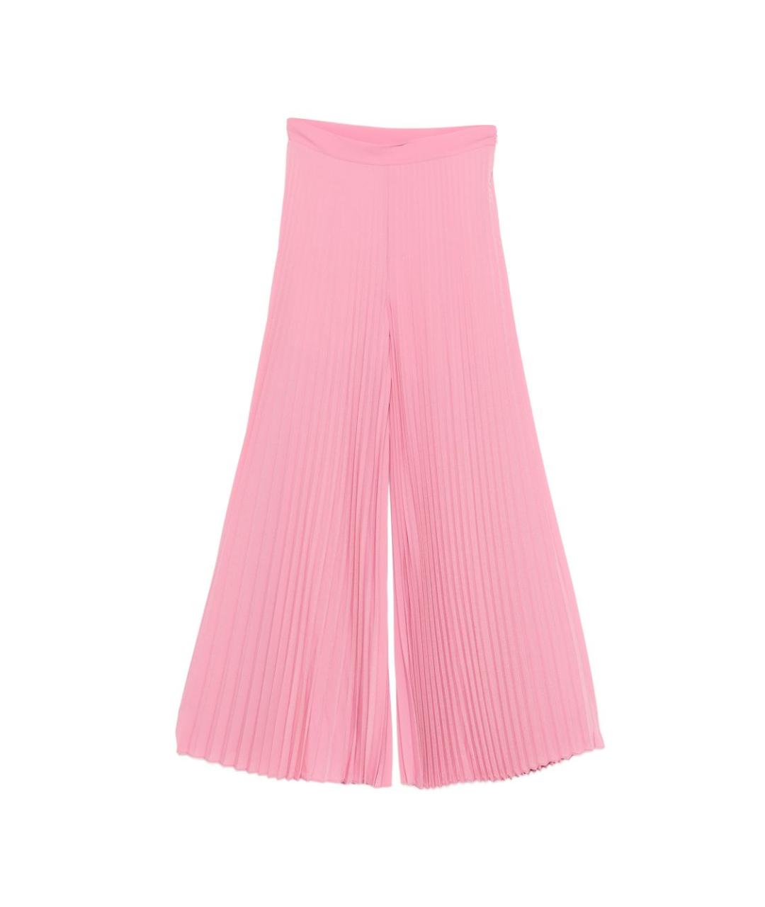 TWIN-SET Розовые полиамидовые прямые брюки, фото 1