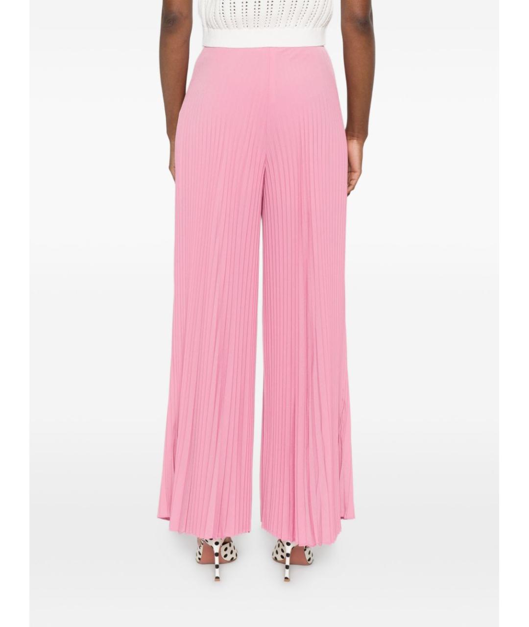 TWIN-SET Розовые полиамидовые прямые брюки, фото 5