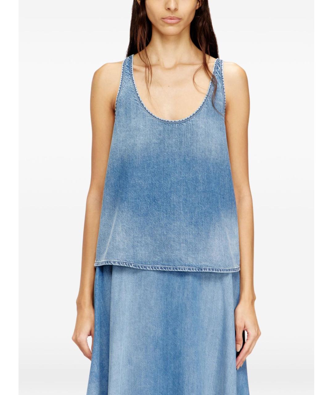 DIESEL Синяя хлопковая майка, фото 3