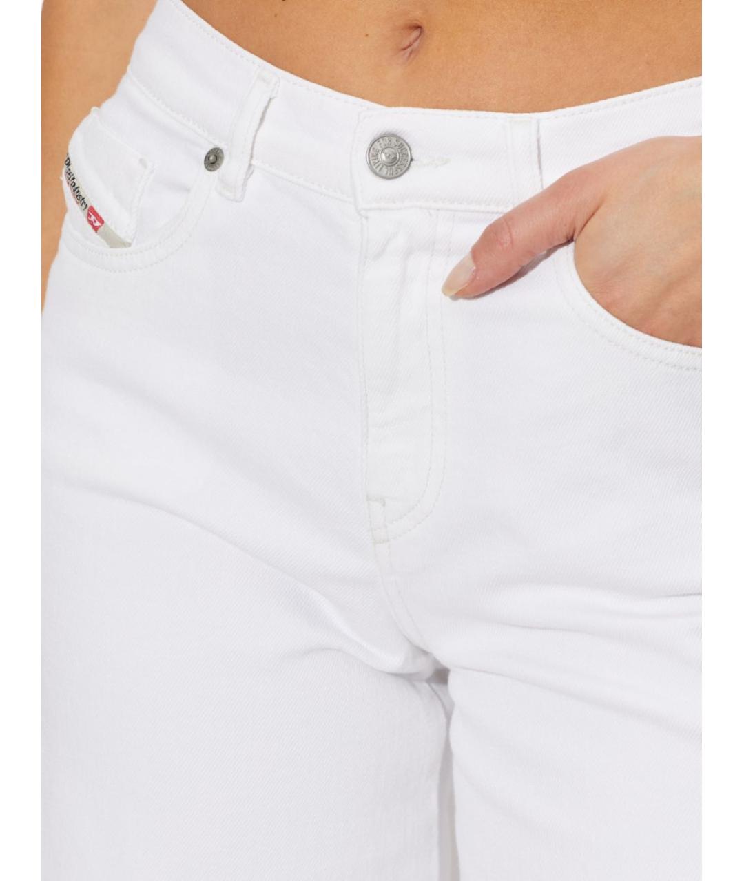 DIESEL Белые хлопковые прямые джинсы, фото 2