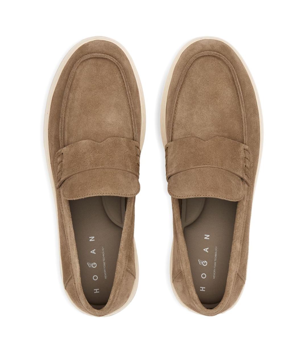 HOGAN Бежевые замшевые лоферы, фото 3