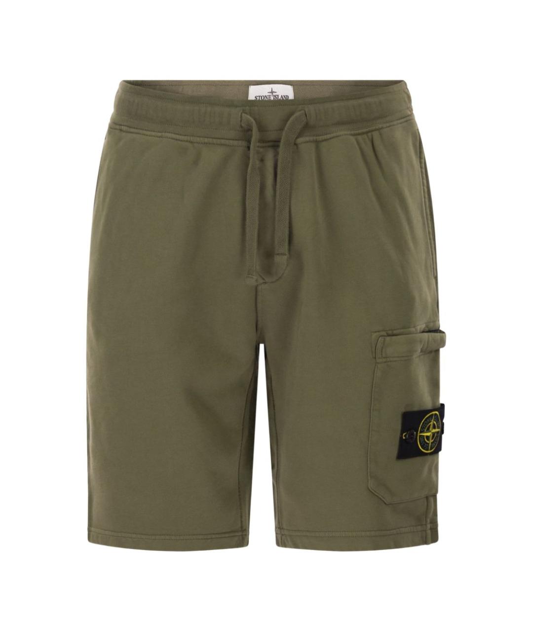 STONE ISLAND Зеленые хлопковые шорты, фото 1
