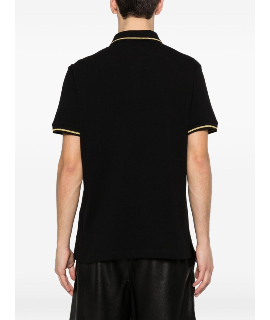 VERSACE JEANS COUTURE Черное хлопковое поло с коротким рукавом, фото 3