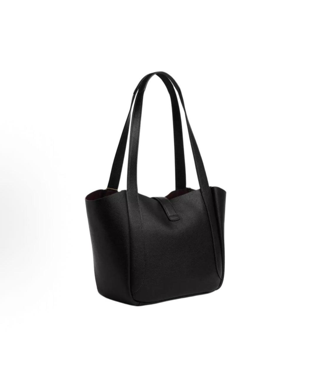 COACH Черная кожаная сумка тоут, фото 2