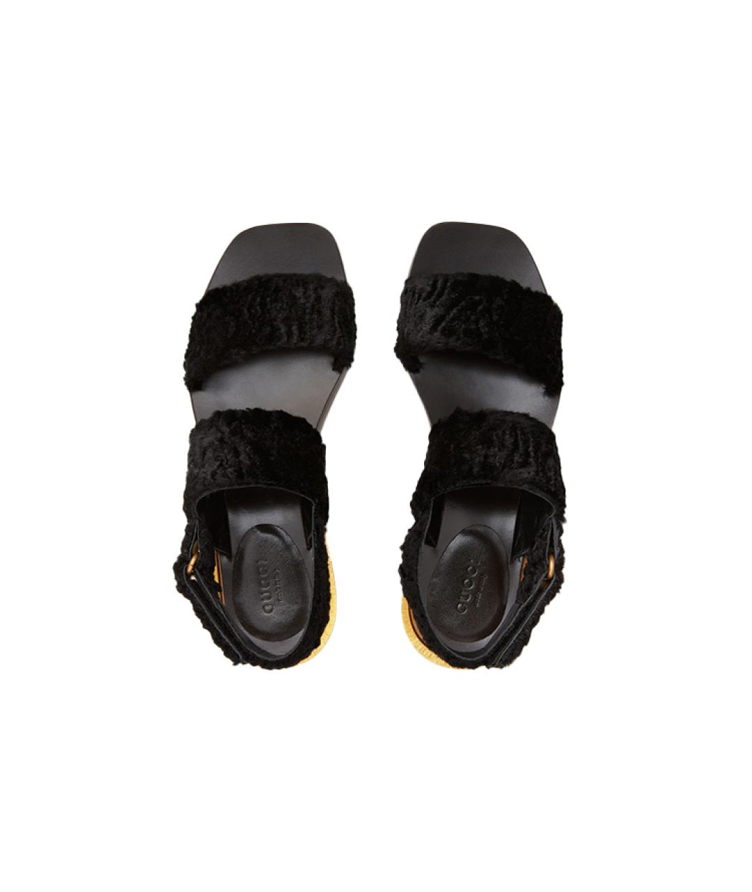 GUCCI Черные кожаные сандалии, фото 4