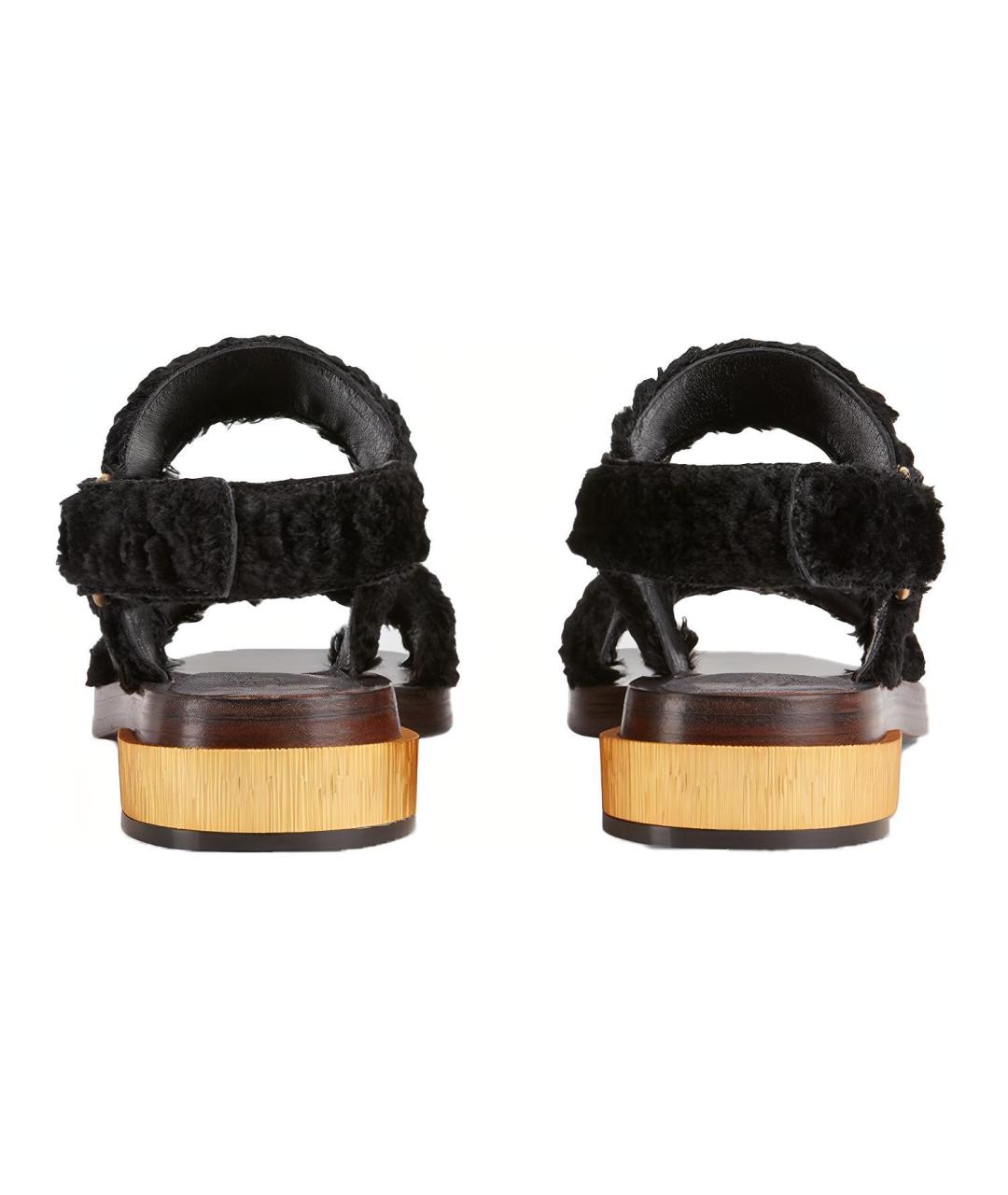 GUCCI Черные кожаные сандалии, фото 5