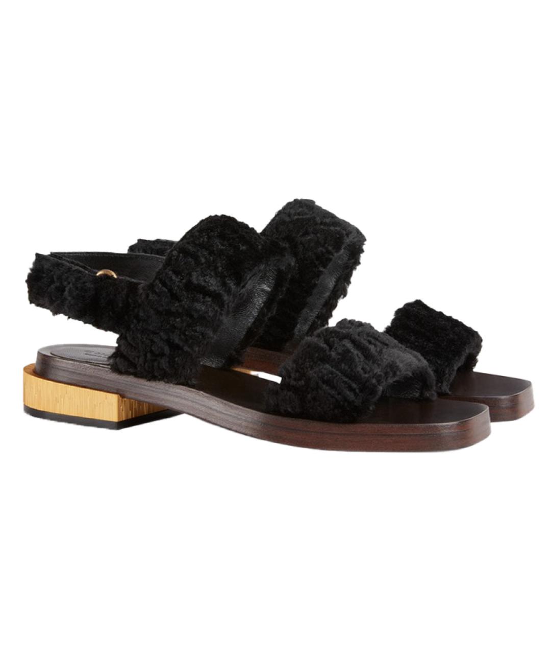 GUCCI Черные кожаные сандалии, фото 3