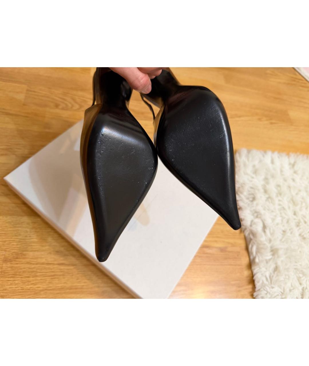 SAINT LAURENT Коричневые кожаные туфли, фото 6