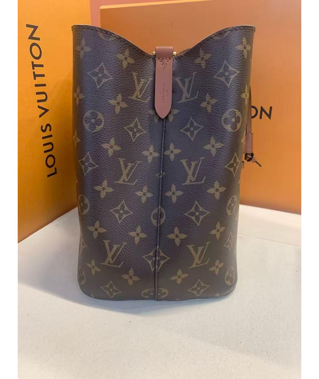 LOUIS VUITTON Коричневая кожаная сумка через плечо, фото 5