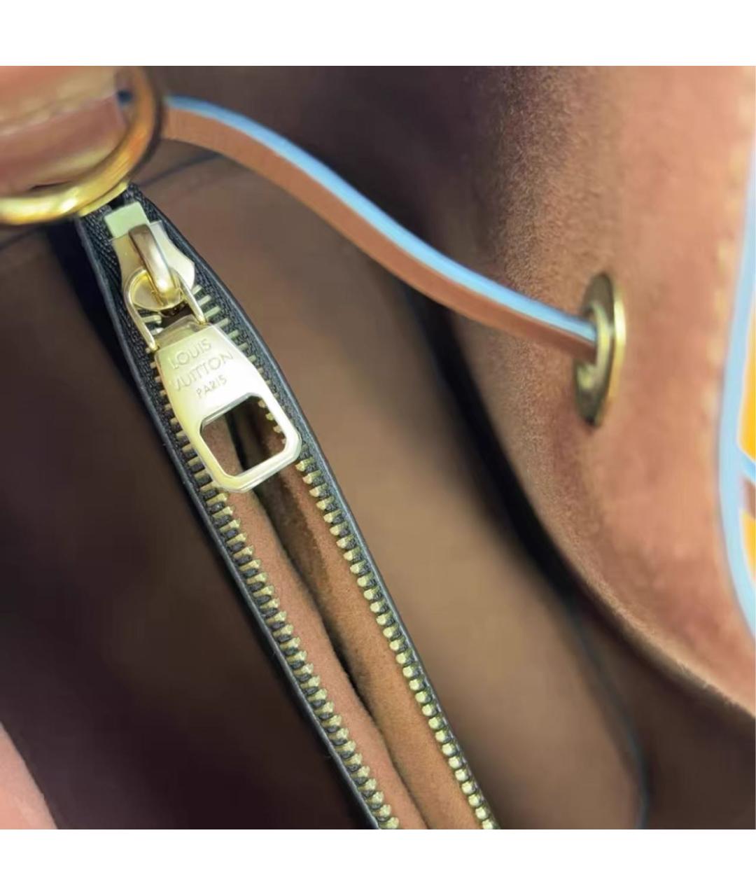 LOUIS VUITTON Коричневая кожаная сумка через плечо, фото 8