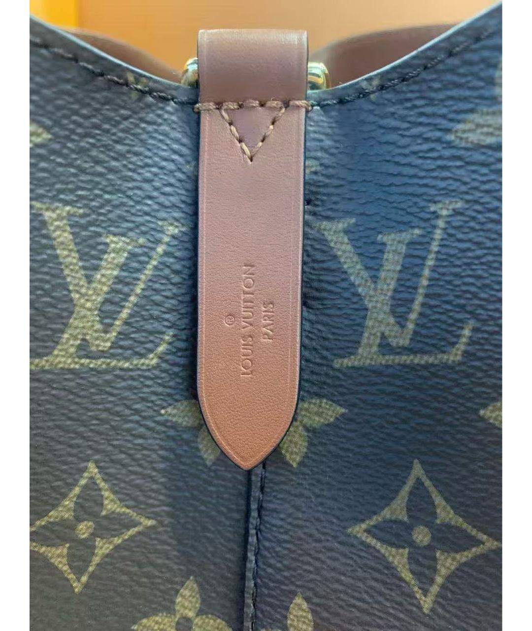 LOUIS VUITTON Коричневая кожаная сумка через плечо, фото 6