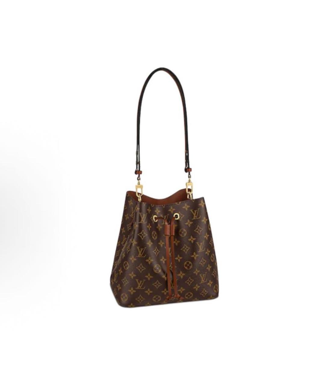 LOUIS VUITTON Коричневая кожаная сумка через плечо, фото 9