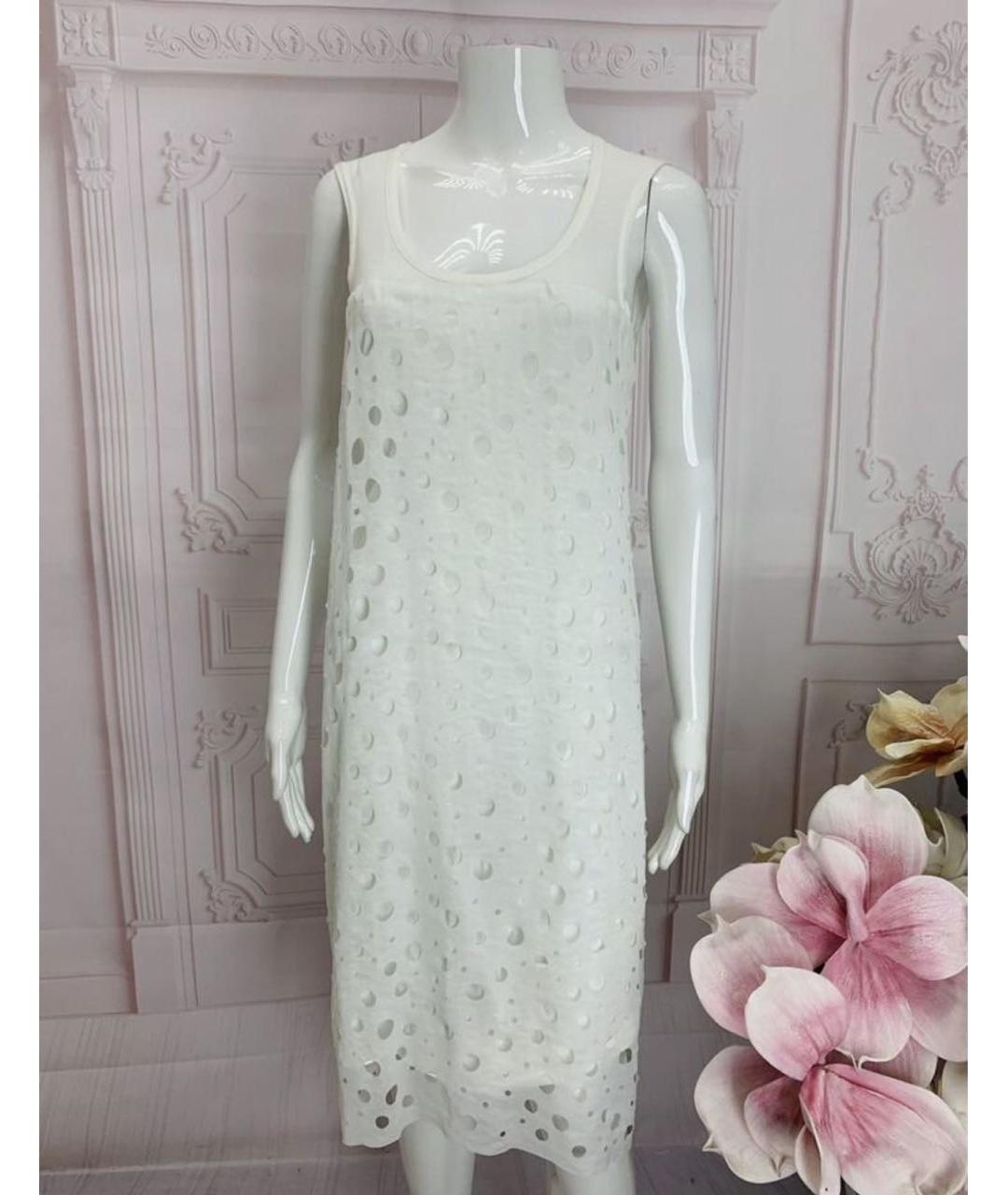 LIVIANA CONTI Белое хлопковое повседневное платье, фото 5