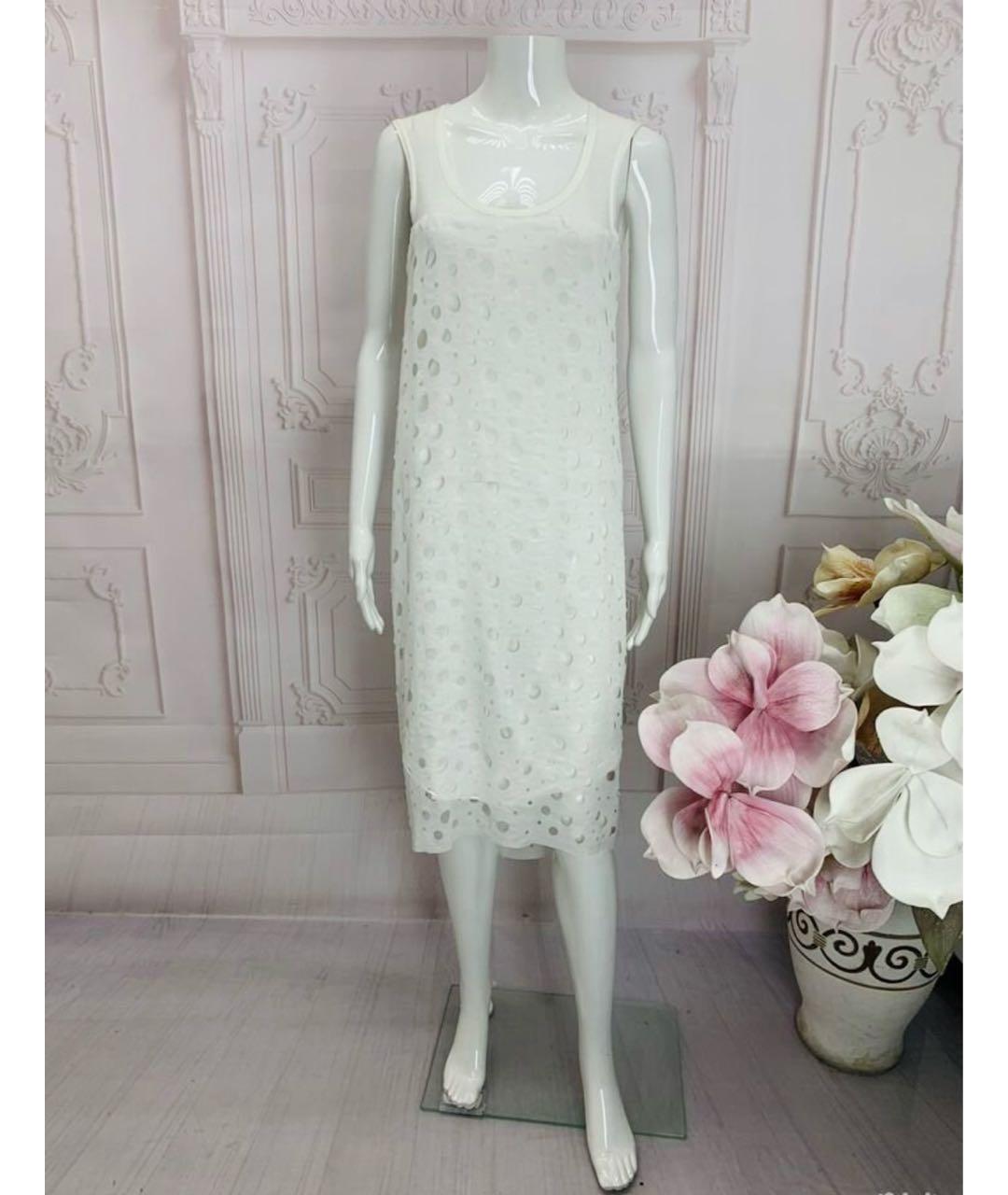 LIVIANA CONTI Белое хлопковое повседневное платье, фото 8