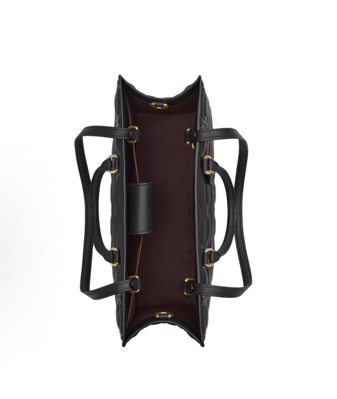 COACH Черная кожаная сумка тоут, фото 3