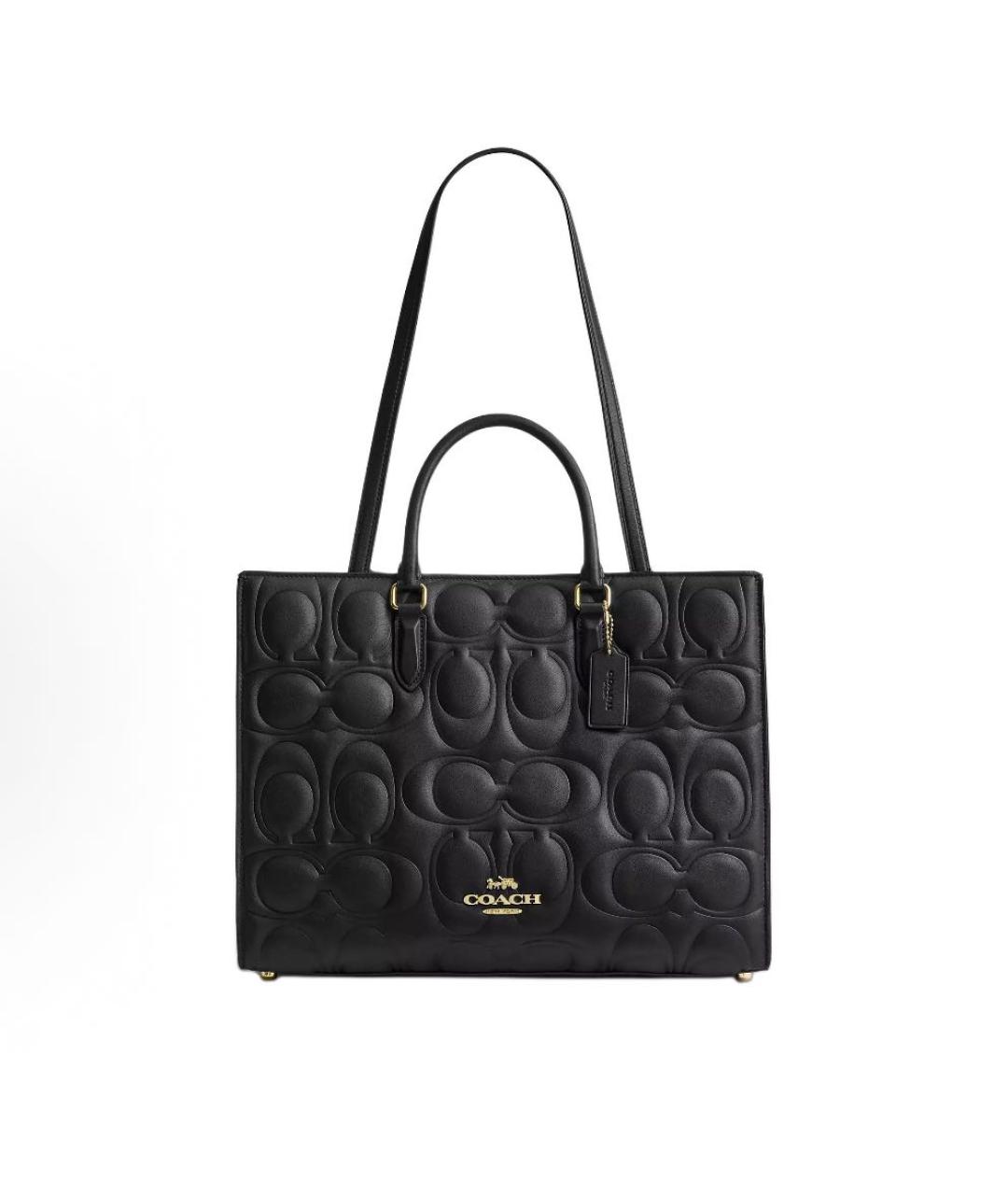 COACH Черная кожаная сумка тоут, фото 1