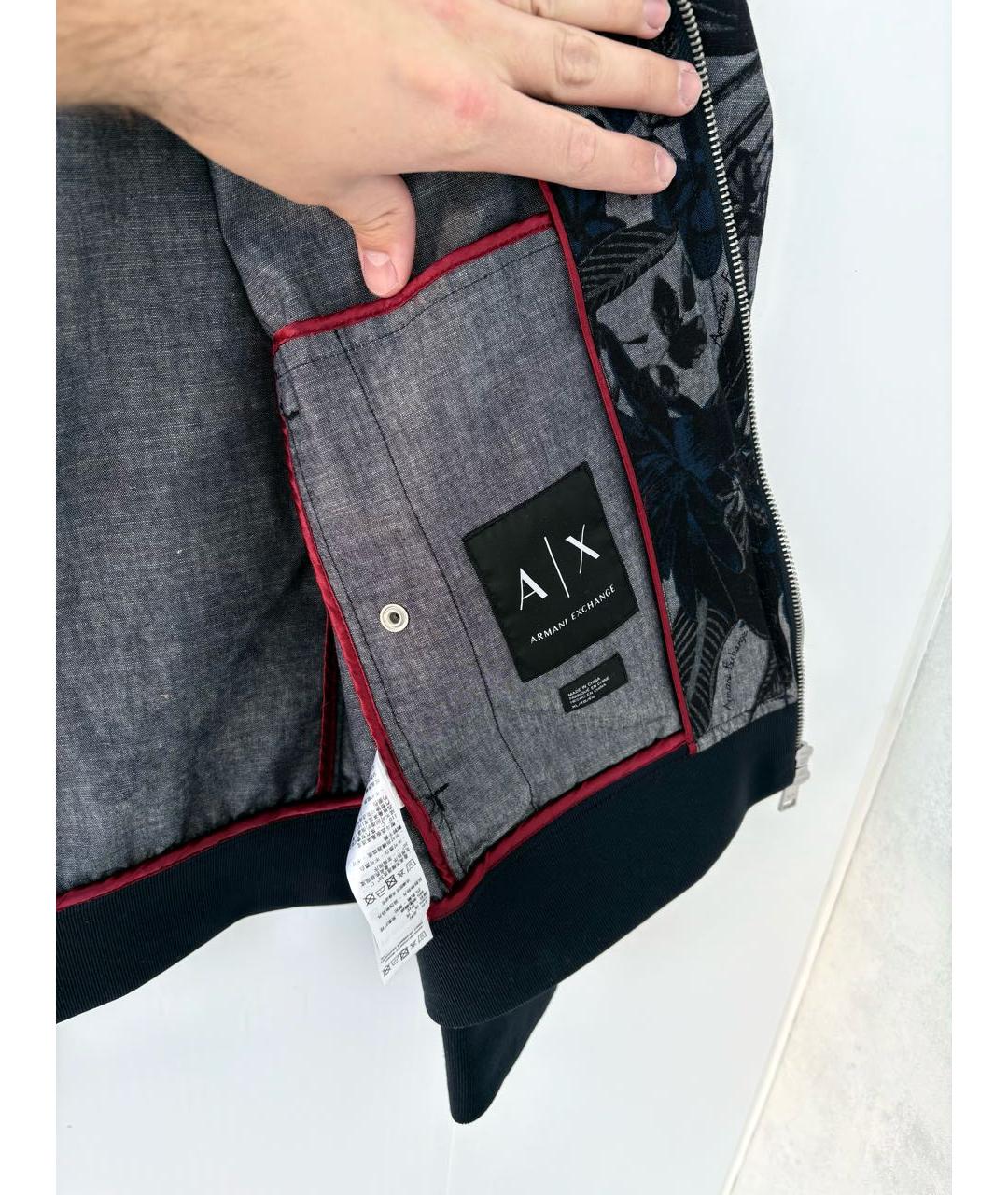 ARMANI EXCHANGE Темно-синяя хлопко-эластановая куртка, фото 4