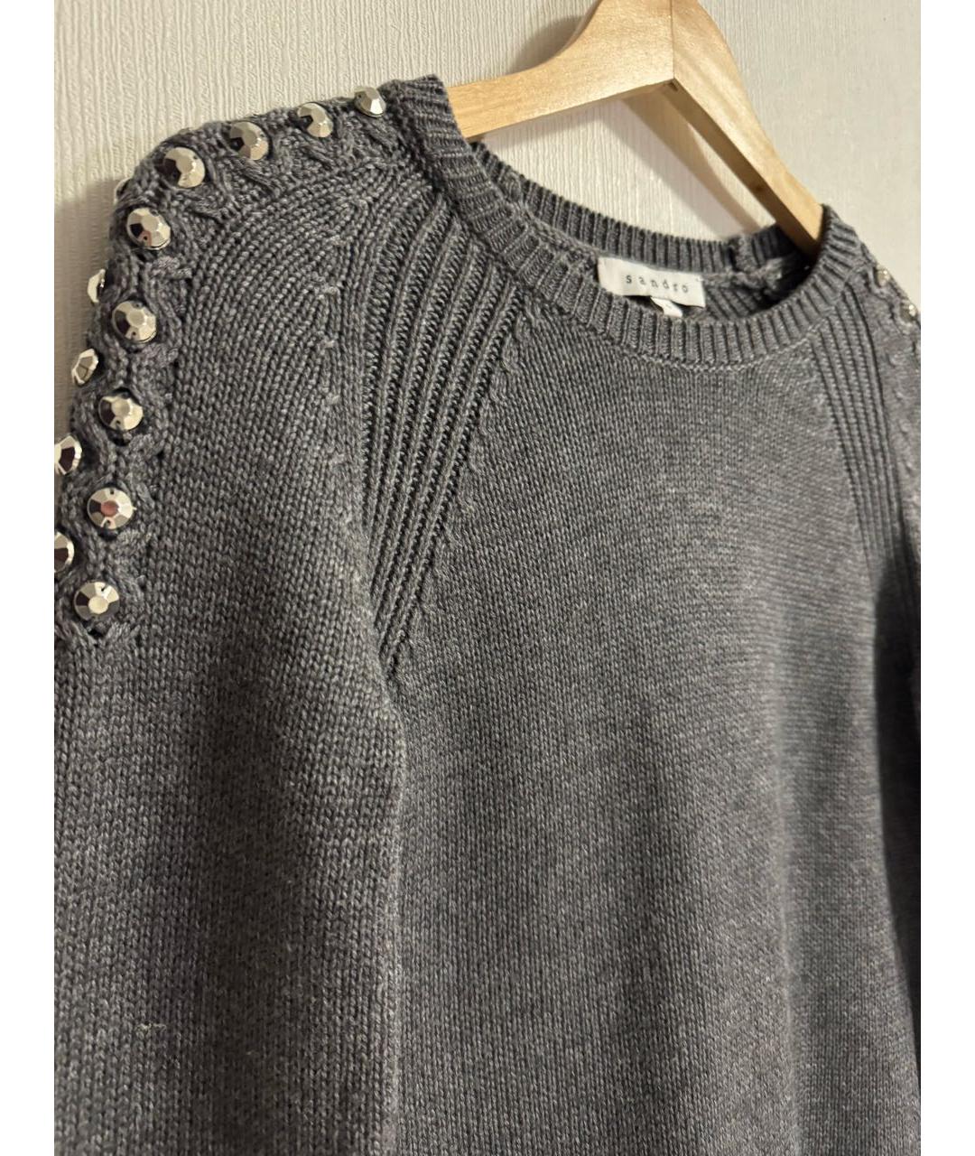 SANDRO Серый полиэстеровый джемпер / свитер, фото 6