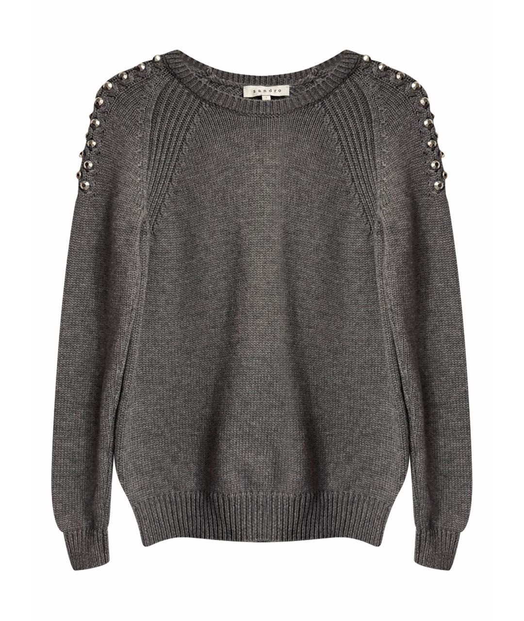 SANDRO Серый полиэстеровый джемпер / свитер, фото 1