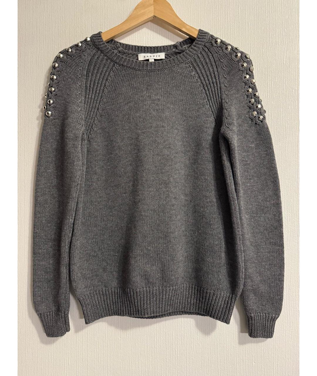 SANDRO Серый полиэстеровый джемпер / свитер, фото 8