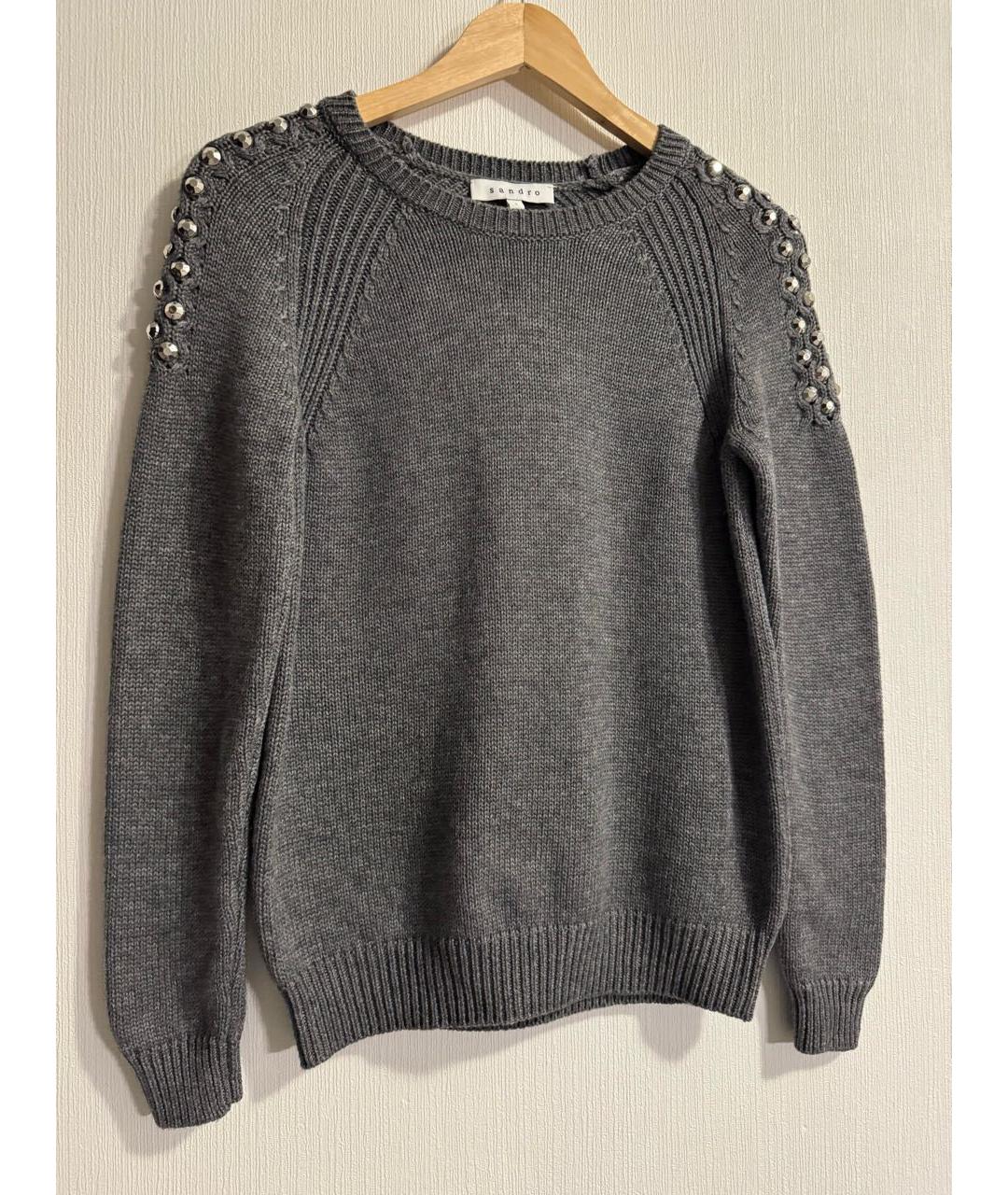 SANDRO Серый полиэстеровый джемпер / свитер, фото 5