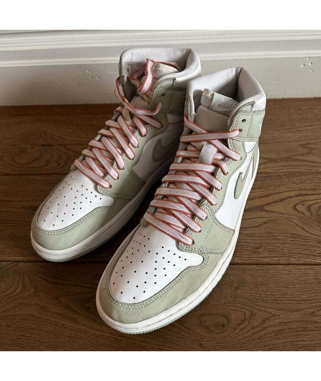 JORDAN Бежевые кожаные кроссовки, фото 7