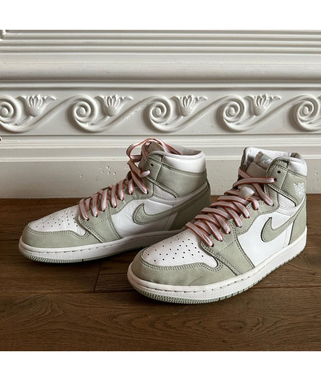 JORDAN Бежевые кожаные кроссовки, фото 4