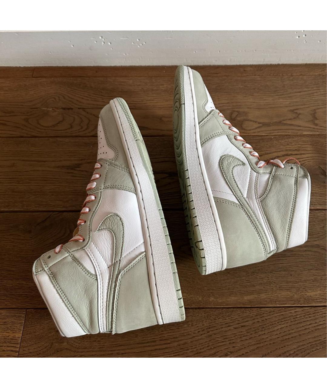 JORDAN Бежевые кожаные кроссовки, фото 6