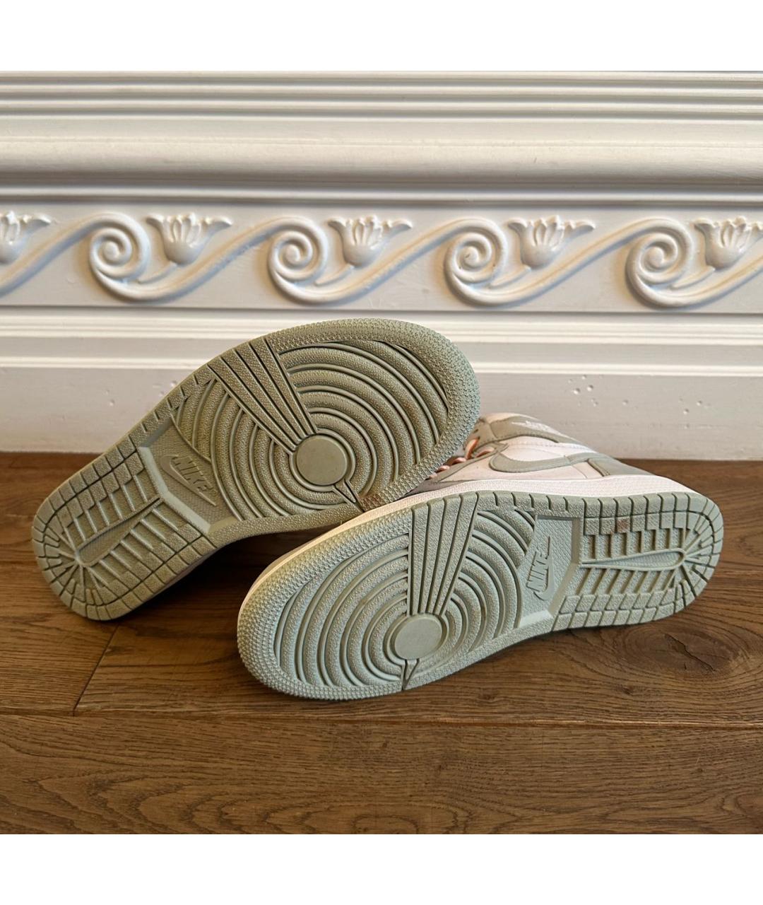 JORDAN Бежевые кожаные кроссовки, фото 8