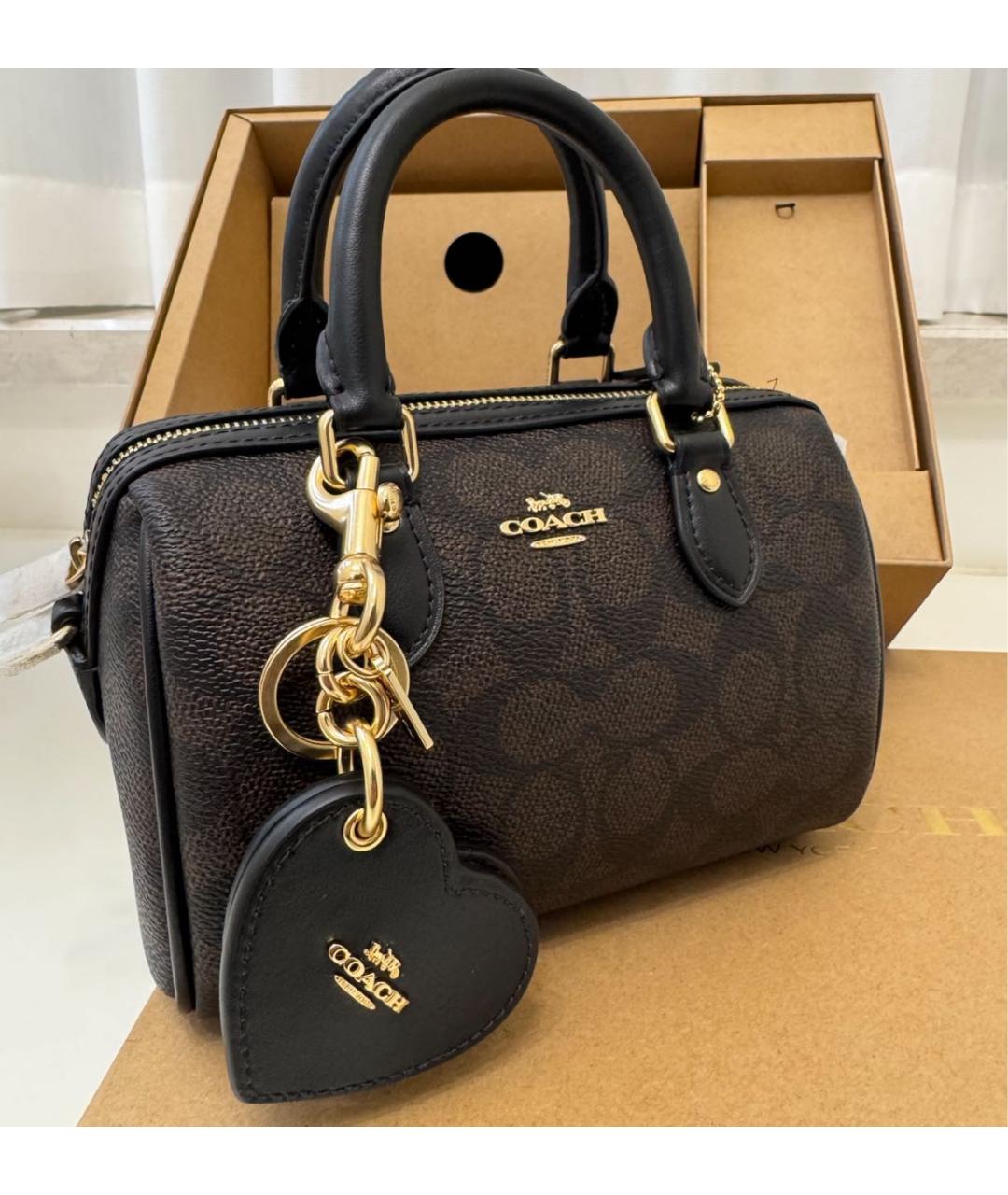 COACH Коричневая сумка с короткими ручками, фото 7