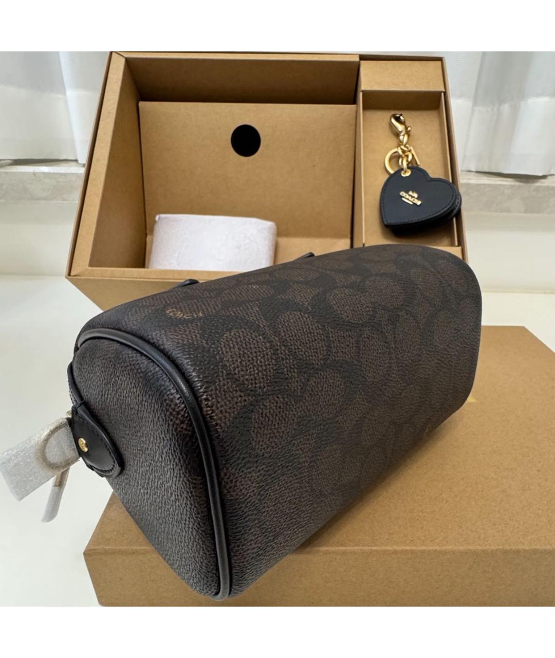 COACH Коричневая сумка с короткими ручками, фото 8